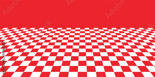 Red and white lattice vector illustration alternating into square shape medium size. modern eps 10