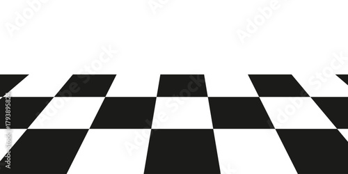 Abstract black and white checkered circle frame vector illustration. modern