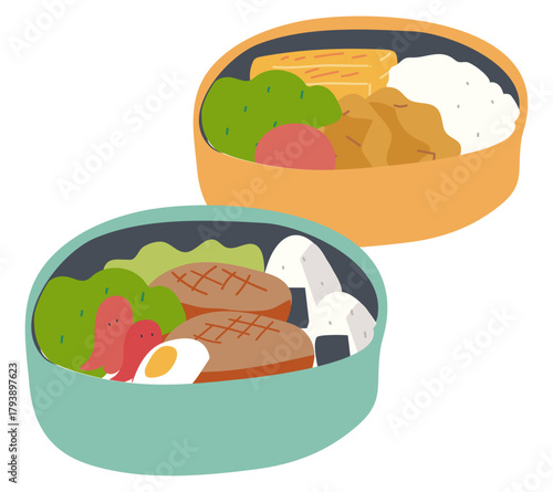 お弁当のイラストカット