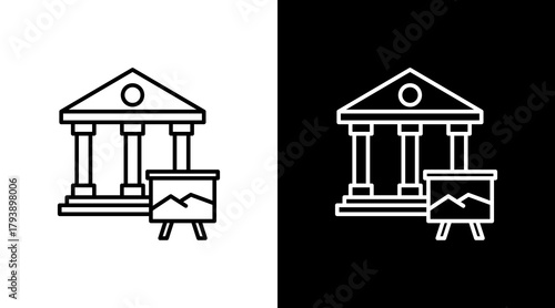 Art Gallery White Icon Set Design