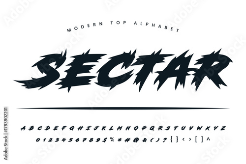 Sectar stylish Font and Alphabet abcd font vector design