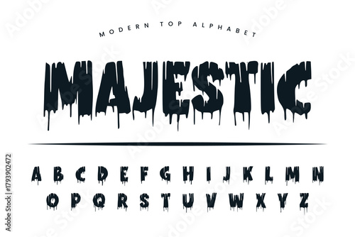 Majestic Hemotype stylish Font and Alphabet abcd font vector design