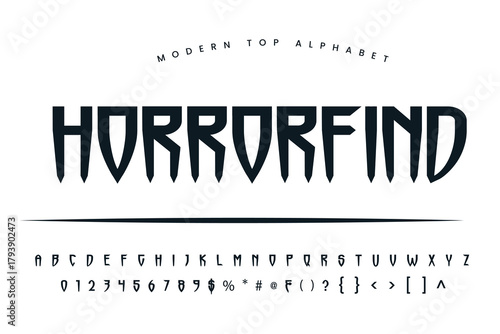Horrormaster stylish Font and Alphabet abcd font vector design