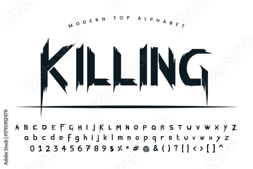 Killing Font stylish Font and Alphabet abcd font vector design