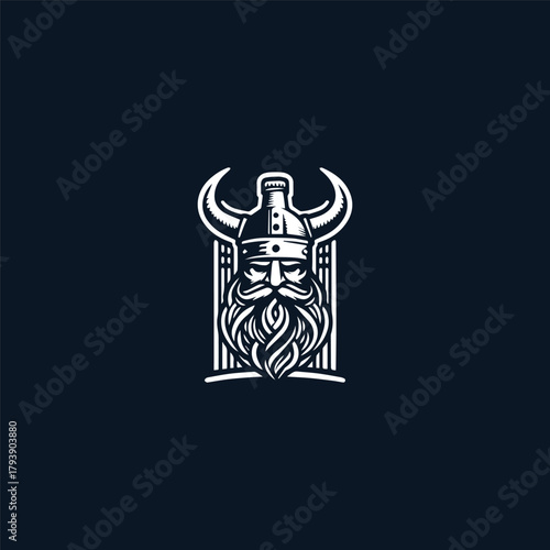 Viking drink logo design template vector illustration