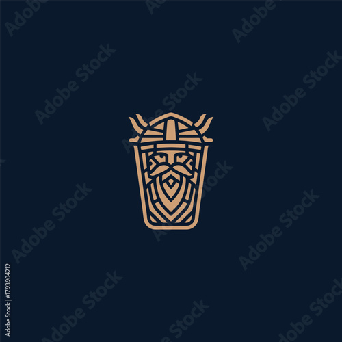Viking drink logo design template vector illustration
