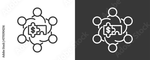Team Building Icon Set Vector Collection Isolated In Black And White