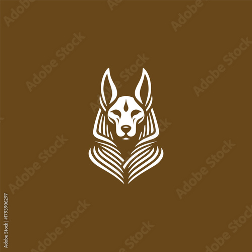 Anubis logo design template vector illustration