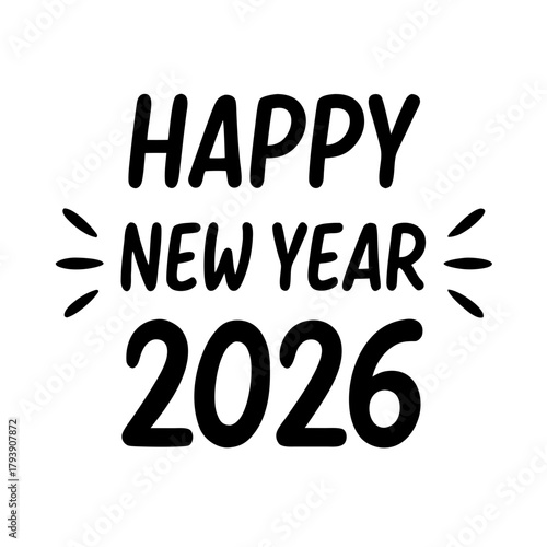 Happy New Year 2026: A minimalist greeting card design expressing the warm wishes for a fresh beginning and a year filled with possibilities.
