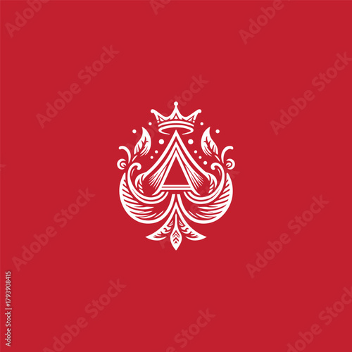 Spade king logo design template vector illustration