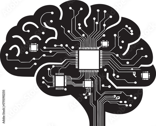 Artificial intelligence brain circuitry technology concept
