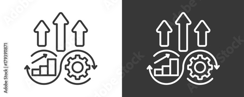 Continuous Improvement Icon Set Vector Collection Isolated In Black And White