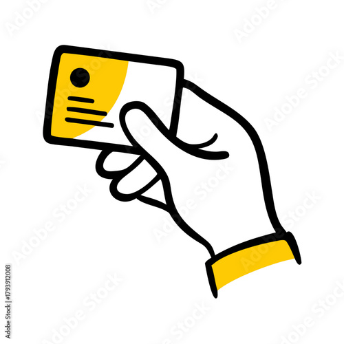 hand holding brand identity card