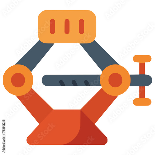 Car jack tool icon flat color vector illustration template design
