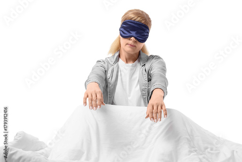 Female sleepwalker in pajam...