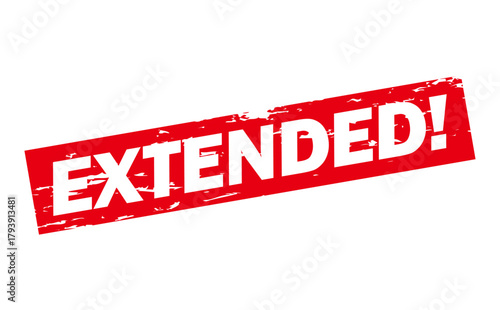 EXTENDED! - EXTENDED! text written on Red Rubber Stamp 
