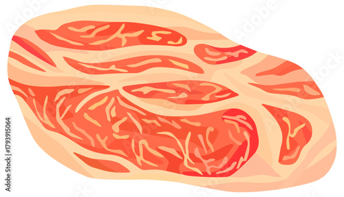 生の牛肉のイラスト ベクター素材