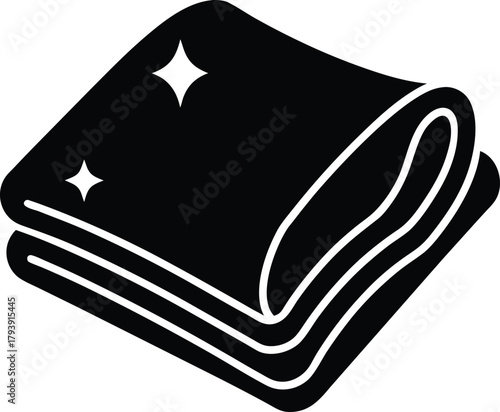 Clean folded towel icon for hygiene and laundry services