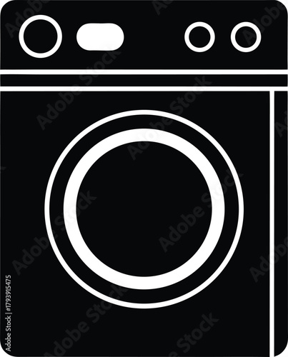 Minimalist washing machine icon for laundry and cleaning services