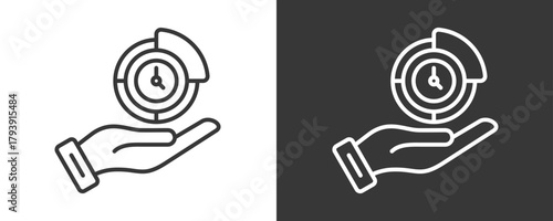 Time Allocation Icon Set Vector Collection Isolated In Black And White