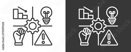 Swot Icon Set Vector Collection Isolated In Black And White