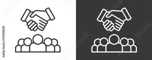 Collaboration Icon Set Vector Collection Isolated In Black And White