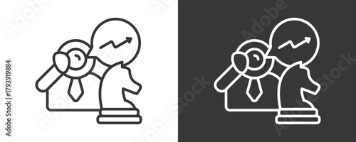 Strategic Vision Icon Set Vector Collection Isolated In Black And White