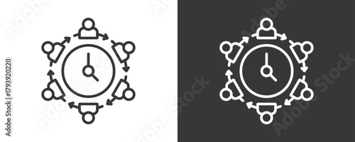 Delegation Icon Set Vector Collection Isolated In Black And White