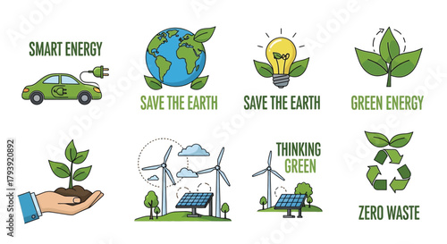 Eco friendly green energy environment conservation and sustainability concept.