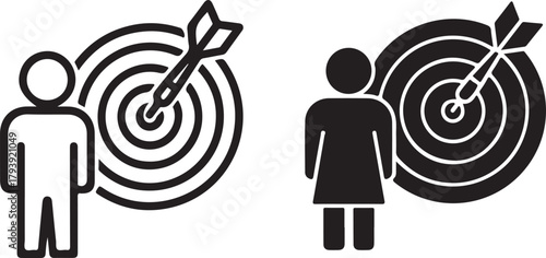 customer targeting outline and silhouette