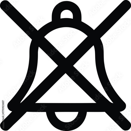 Bell symbol with a cross through it indicating no sound or silence