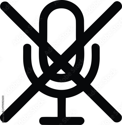 Microphone icon with a red cross indicating mute or no sound