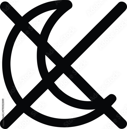 Hand drawn black symbol representing prohibition or cancellation