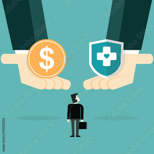 Make a choice, money or health. Top priority. Stock Illustration