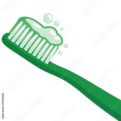 Oral hygiene toothbrush brushing cartoon isolated vector illustration on white background
