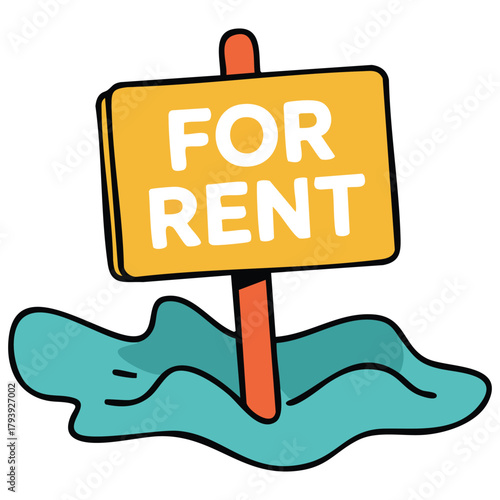 Property rent notice board information isolated vector illustration on white background