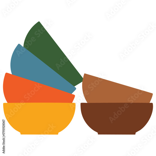 Kitchen utensils cooking equipment flat illustration isolated vector illustration on white background