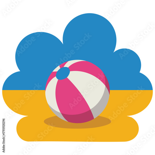 Summer beach ball vector icon design isolated vector illustration on white background
