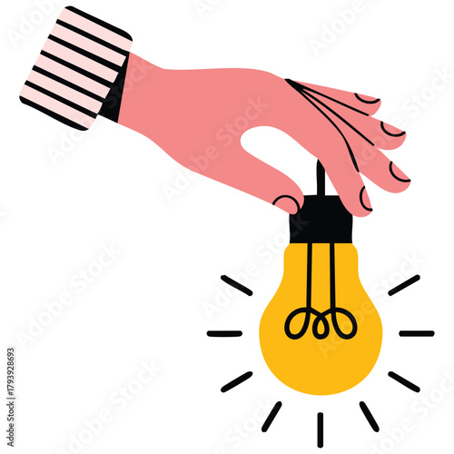 Bandit hand vector lamp idea design isolated vector illustration on white background