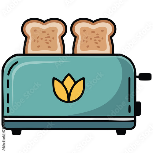 Kitchen toaster appliance vector illustration isolated on white background