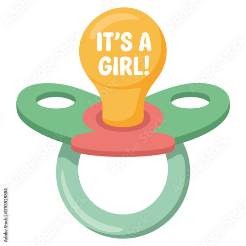 Baby girl pacifier icon vector illustration isolated on white background