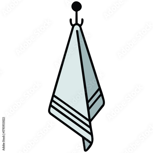 Restroom towel holder for bath textile organization isolated vector illustration on white background