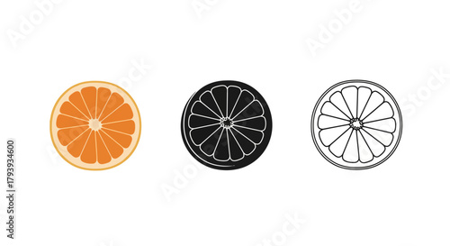 Minimalist illustration of three sets of lemon silhouettes, Symbolizing zesty minimal freshness, flat vector design.
