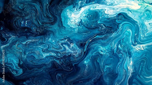 An abstract swirl of blue colors and white streaks in art