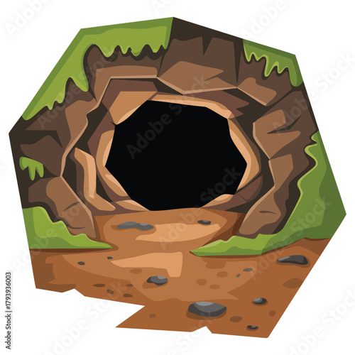 Creature den habitat underground dwelling isolated vector illustration on white background