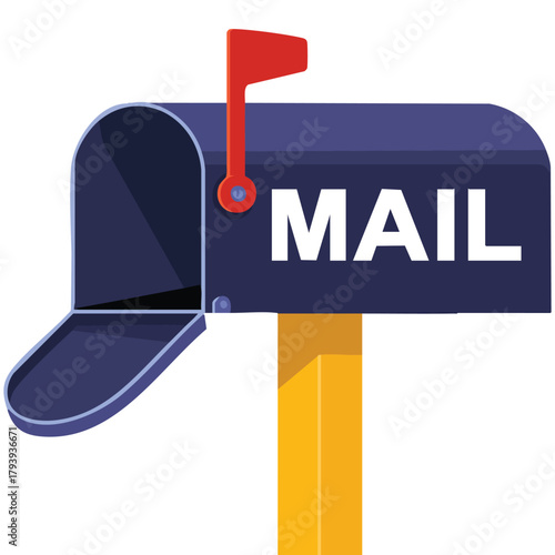 Vintage style mailbox for postal delivery isolated vector illustration on white background