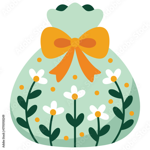 Sustainable cotton tote bag design isolated vector illustration on white background