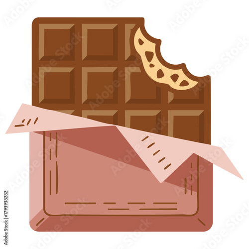 Delicious chocolate confectionery sweet isolated vector illustration on white background