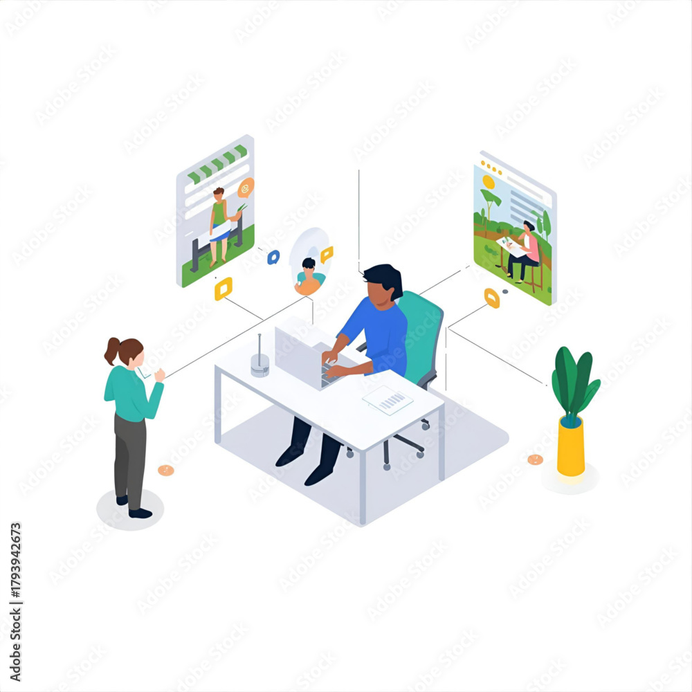 Fototapeta premium Modern Abstract Vector Illustration Set