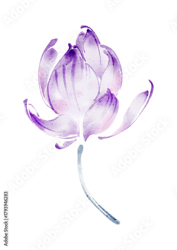 Ethereal Purple Watercolor Flower Bloom